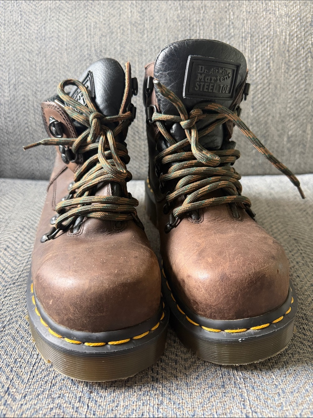 Dr. Martens Industrial Men’s Brown Leather Steel Toe Safety Boots Size: 6 Eu 38
